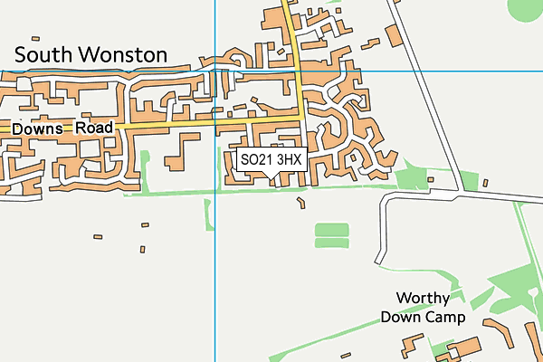 SO21 3HX map - OS VectorMap District (Ordnance Survey) SO21 3HX map - OS VectorMap District (Ordnance Survey)