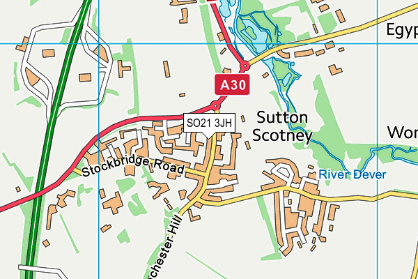 SO21 3JH map - OS VectorMap District (Ordnance Survey) SO21 3JH map - OS VectorMap District (Ordnance Survey)