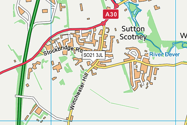 SO21 3JL map - OS VectorMap District (Ordnance Survey) SO21 3JL map - OS VectorMap District (Ordnance Survey)