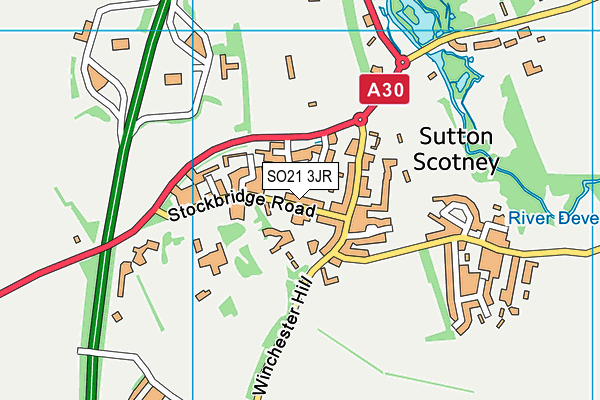 SO21 3JR map - OS VectorMap District (Ordnance Survey) SO21 3JR map - OS VectorMap District (Ordnance Survey)