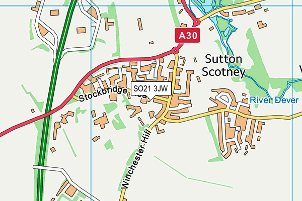 SO21 3JW map - OS VectorMap District (Ordnance Survey) SO21 3JW map - OS VectorMap District (Ordnance Survey)