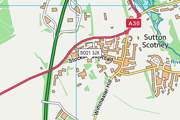 SO21 3JX map - OS VectorMap District (Ordnance Survey) SO21 3JX map - OS VectorMap District (Ordnance Survey)