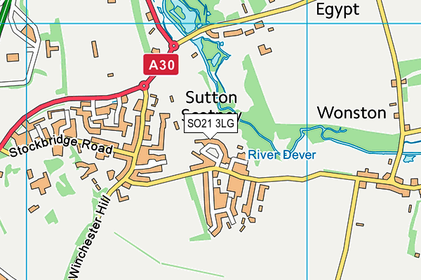 SO21 3LG map - OS VectorMap District (Ordnance Survey) SO21 3LG map - OS VectorMap District (Ordnance Survey)