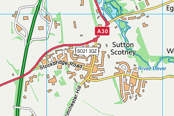 SO21 3QZ map - OS VectorMap District (Ordnance Survey) SO21 3QZ map - OS VectorMap District (Ordnance Survey)