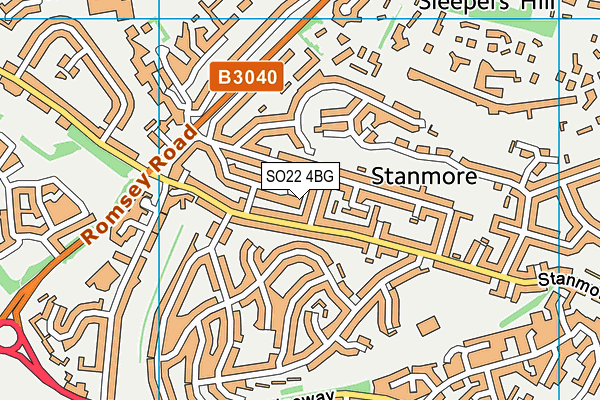 SO22 4BG map - OS VectorMap District (Ordnance Survey) SO22 4BG map - OS VectorMap District (Ordnance Survey)
