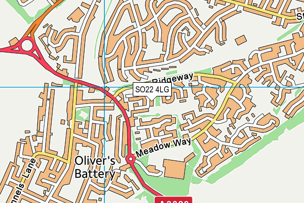 SO22 4LG map - OS VectorMap District (Ordnance Survey) SO22 4LG map - OS VectorMap District (Ordnance Survey)
