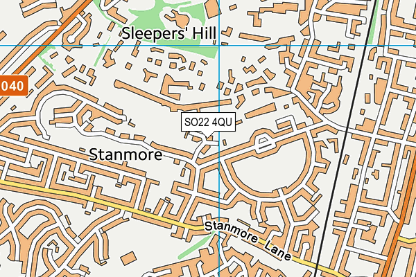 SO22 4QU map - OS VectorMap District (Ordnance Survey) SO22 4QU map - OS VectorMap District (Ordnance Survey)