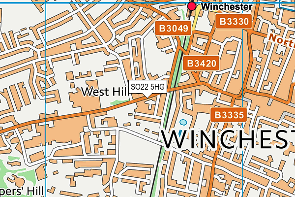 SO22 5HG map - OS VectorMap District (Ordnance Survey) SO22 5HG map - OS VectorMap District (Ordnance Survey)