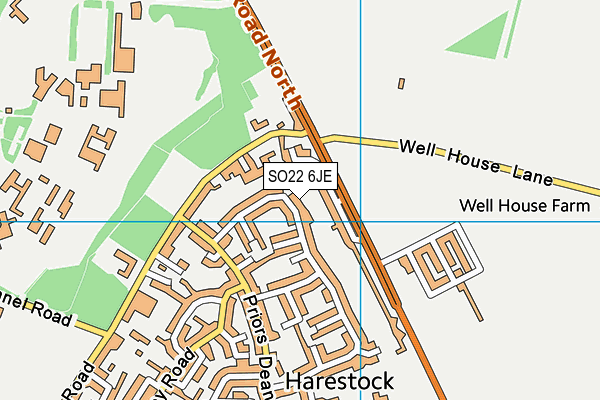 SO22 6JE map - OS VectorMap District (Ordnance Survey) SO22 6JE map - OS VectorMap District (Ordnance Survey)