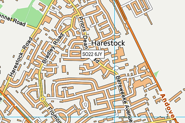 SO22 6JY map - OS VectorMap District (Ordnance Survey) SO22 6JY map - OS VectorMap District (Ordnance Survey)