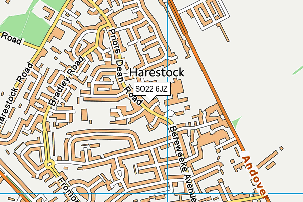 SO22 6JZ map - OS VectorMap District (Ordnance Survey) SO22 6JZ map - OS VectorMap District (Ordnance Survey)