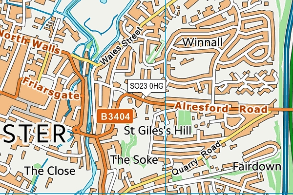 SO23 0HG map - OS VectorMap District (Ordnance Survey) SO23 0HG map - OS VectorMap District (Ordnance Survey)