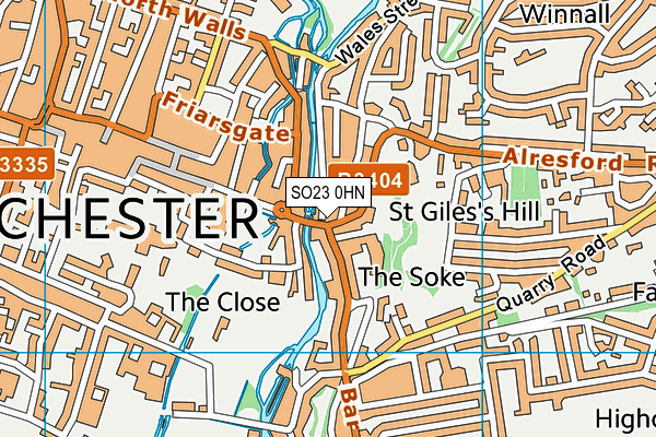 SO23 0HN map - OS VectorMap District (Ordnance Survey) SO23 0HN map - OS VectorMap District (Ordnance Survey)