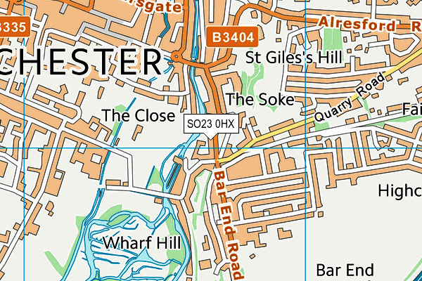 SO23 0HX map - OS VectorMap District (Ordnance Survey) SO23 0HX map - OS VectorMap District (Ordnance Survey)