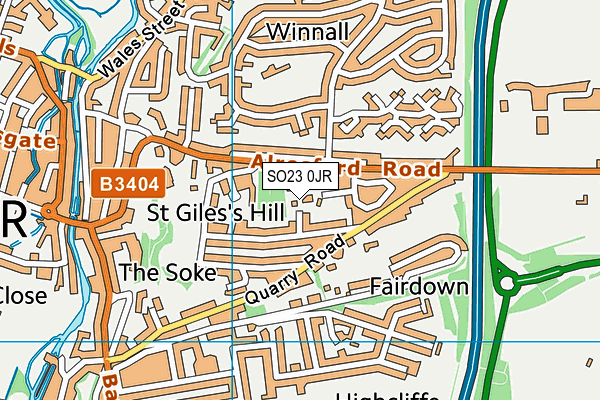 SO23 0JR map - OS VectorMap District (Ordnance Survey) SO23 0JR map - OS VectorMap District (Ordnance Survey)