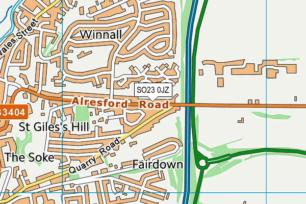 SO23 0JZ map - OS VectorMap District (Ordnance Survey) SO23 0JZ map - OS VectorMap District (Ordnance Survey)