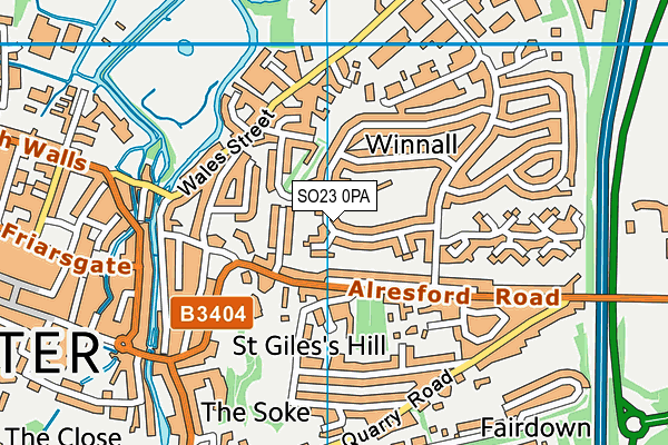 SO23 0PA map - OS VectorMap District (Ordnance Survey) SO23 0PA map - OS VectorMap District (Ordnance Survey)