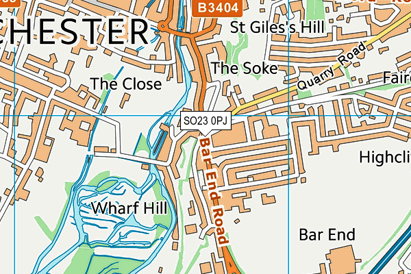 SO23 0PJ map - OS VectorMap District (Ordnance Survey) SO23 0PJ map - OS VectorMap District (Ordnance Survey)