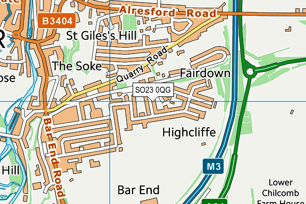 SO23 0QG map - OS VectorMap District (Ordnance Survey) SO23 0QG map - OS VectorMap District (Ordnance Survey)