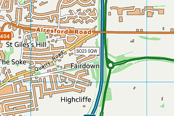 SO23 0QW map - OS VectorMap District (Ordnance Survey) SO23 0QW map - OS VectorMap District (Ordnance Survey)