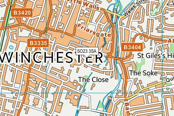 SO23 3SA map - OS VectorMap District (Ordnance Survey) SO23 3SA map - OS VectorMap District (Ordnance Survey)
