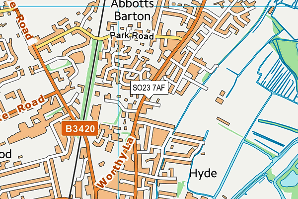 SO23 7AF map - OS VectorMap District (Ordnance Survey)