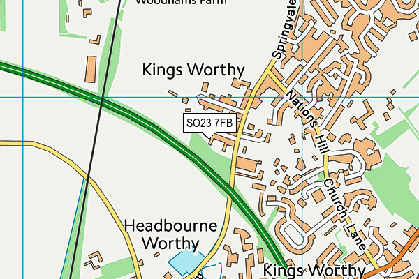 SO23 7FB map - OS VectorMap District (Ordnance Survey) SO23 7FB map - OS VectorMap District (Ordnance Survey)