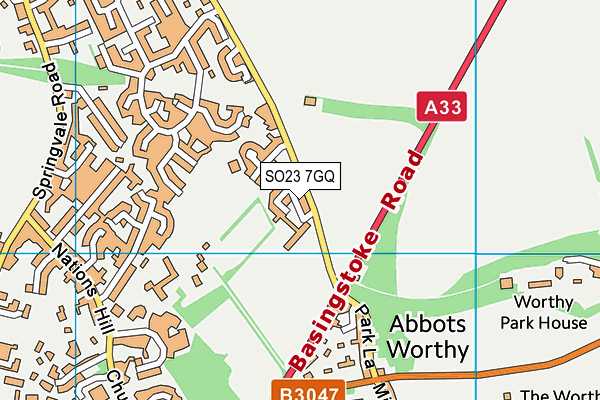 SO23 7GQ map - OS VectorMap District (Ordnance Survey) SO23 7GQ map - OS VectorMap District (Ordnance Survey)