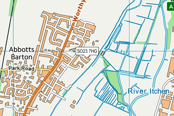 SO23 7HG map - OS VectorMap District (Ordnance Survey) SO23 7HG map - OS VectorMap District (Ordnance Survey)