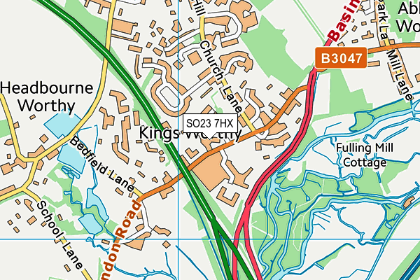 SO23 7HX map - OS VectorMap District (Ordnance Survey)