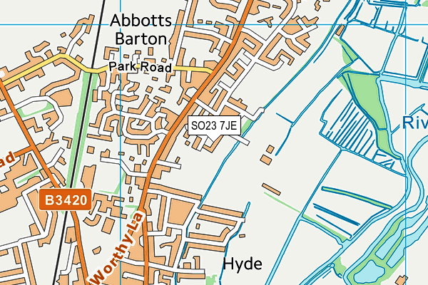 SO23 7JE map - OS VectorMap District (Ordnance Survey) SO23 7JE map - OS VectorMap District (Ordnance Survey)