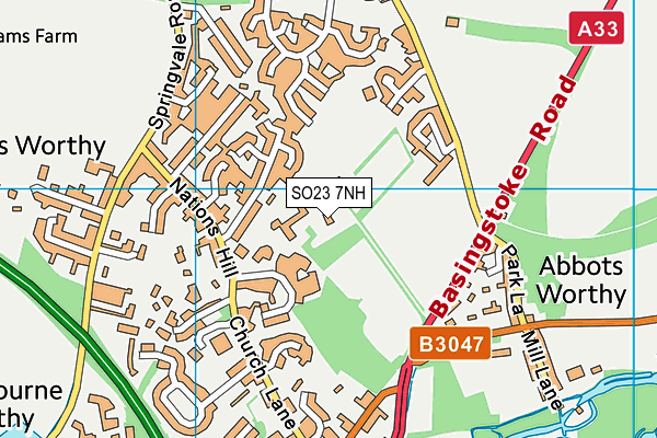 SO23 7NH map - OS VectorMap District (Ordnance Survey) SO23 7NH map - OS VectorMap District (Ordnance Survey)