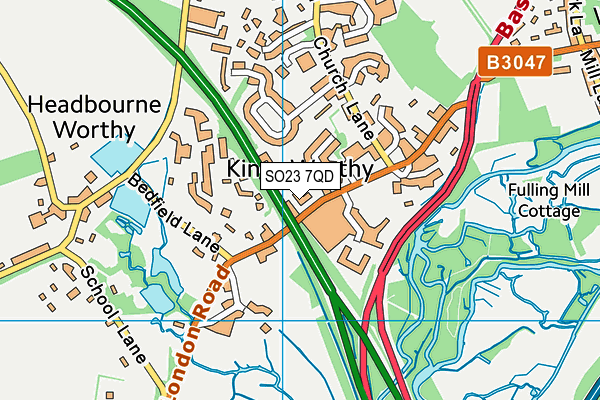 SO23 7QD map - OS VectorMap District (Ordnance Survey)