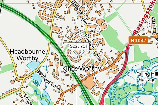 SO23 7QT map - OS VectorMap District (Ordnance Survey) SO23 7QT map - OS VectorMap District (Ordnance Survey)