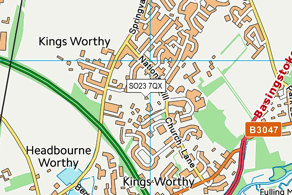 SO23 7QX map - OS VectorMap District (Ordnance Survey)