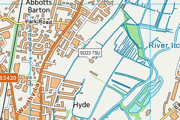 SO23 7SU map - OS VectorMap District (Ordnance Survey) SO23 7SU map - OS VectorMap District (Ordnance Survey)