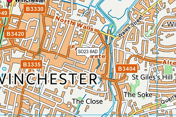 SO23 8AD map - OS VectorMap District (Ordnance Survey)