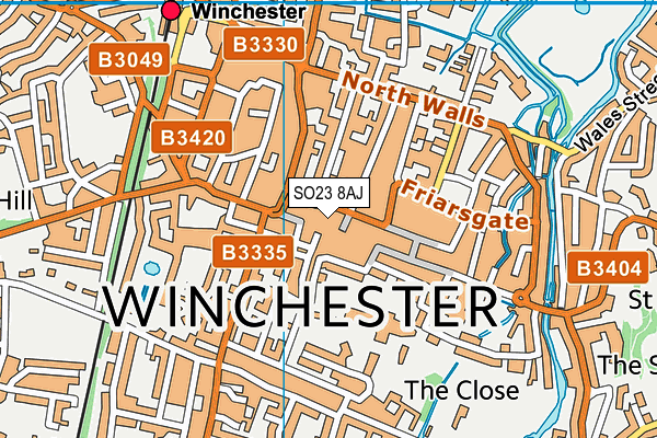 SO23 8AJ map - OS VectorMap District (Ordnance Survey) SO23 8AJ map - OS VectorMap District (Ordnance Survey)