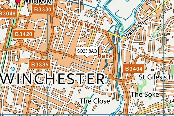 SO23 8AQ map - OS VectorMap District (Ordnance Survey) SO23 8AQ map - OS VectorMap District (Ordnance Survey)