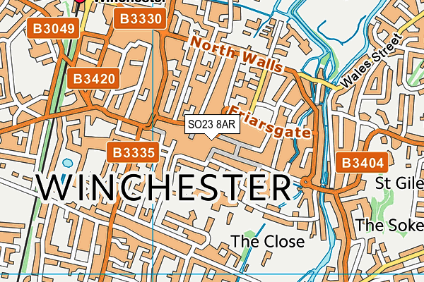 SO23 8AR map - OS VectorMap District (Ordnance Survey) SO23 8AR map - OS VectorMap District (Ordnance Survey)