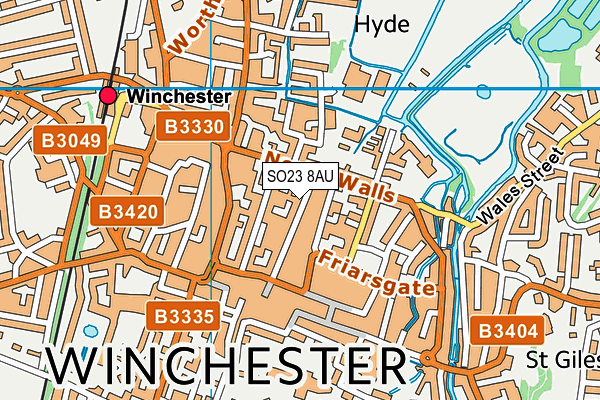 SO23 8AU map - OS VectorMap District (Ordnance Survey) SO23 8AU map - OS VectorMap District (Ordnance Survey)