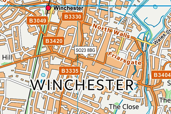 SO23 8BG map - OS VectorMap District (Ordnance Survey) SO23 8BG map - OS VectorMap District (Ordnance Survey)