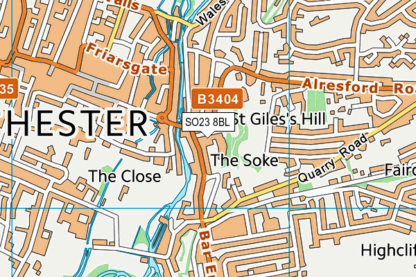 SO23 8BL map - OS VectorMap District (Ordnance Survey) SO23 8BL map - OS VectorMap District (Ordnance Survey)