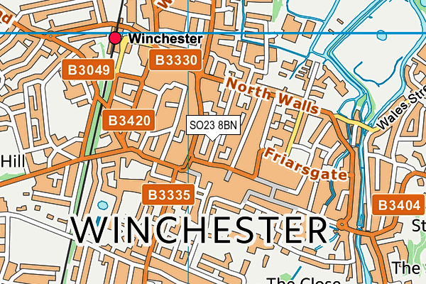 SO23 8BN map - OS VectorMap District (Ordnance Survey) SO23 8BN map - OS VectorMap District (Ordnance Survey)