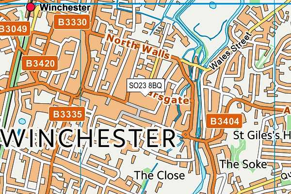 SO23 8BQ map - OS VectorMap District (Ordnance Survey) SO23 8BQ map - OS VectorMap District (Ordnance Survey)