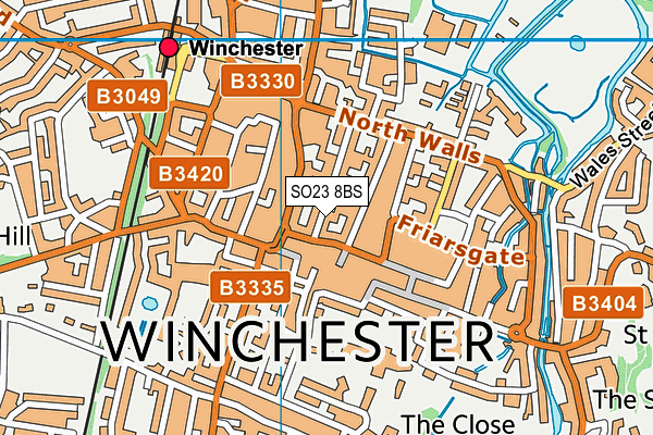 SO23 8BS map - OS VectorMap District (Ordnance Survey) SO23 8BS map - OS VectorMap District (Ordnance Survey)