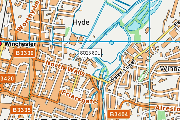 SO23 8DL map - OS VectorMap District (Ordnance Survey) SO23 8DL map - OS VectorMap District (Ordnance Survey)