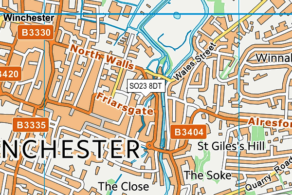 SO23 8DT map - OS VectorMap District (Ordnance Survey) SO23 8DT map - OS VectorMap District (Ordnance Survey)