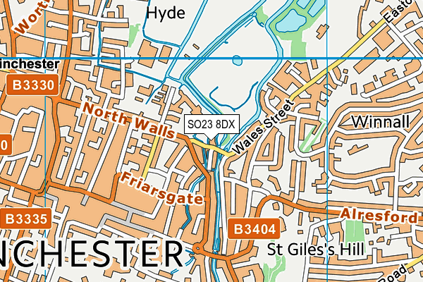 SO23 8DX map - OS VectorMap District (Ordnance Survey) SO23 8DX map - OS VectorMap District (Ordnance Survey)