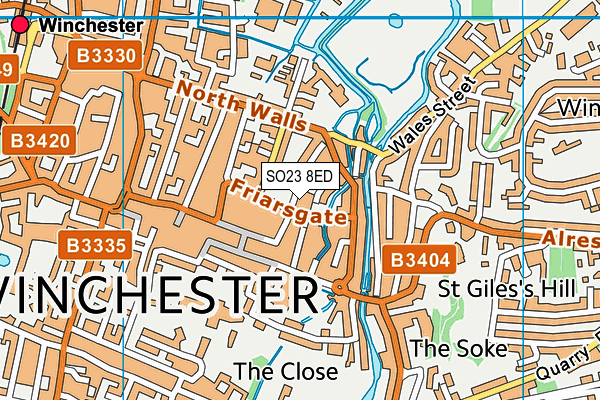SO23 8ED map - OS VectorMap District (Ordnance Survey) SO23 8ED map - OS VectorMap District (Ordnance Survey)